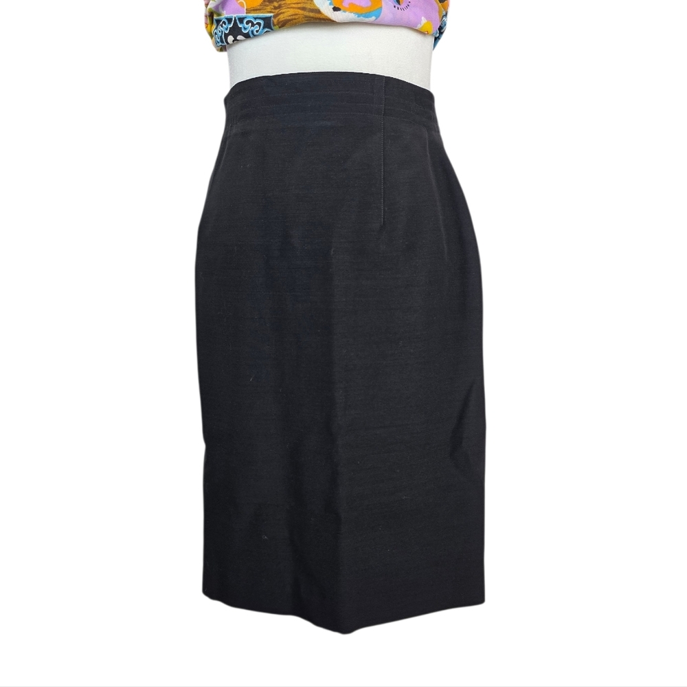 Courreges Vintage classic wool blend  Black Pencil Skirt
